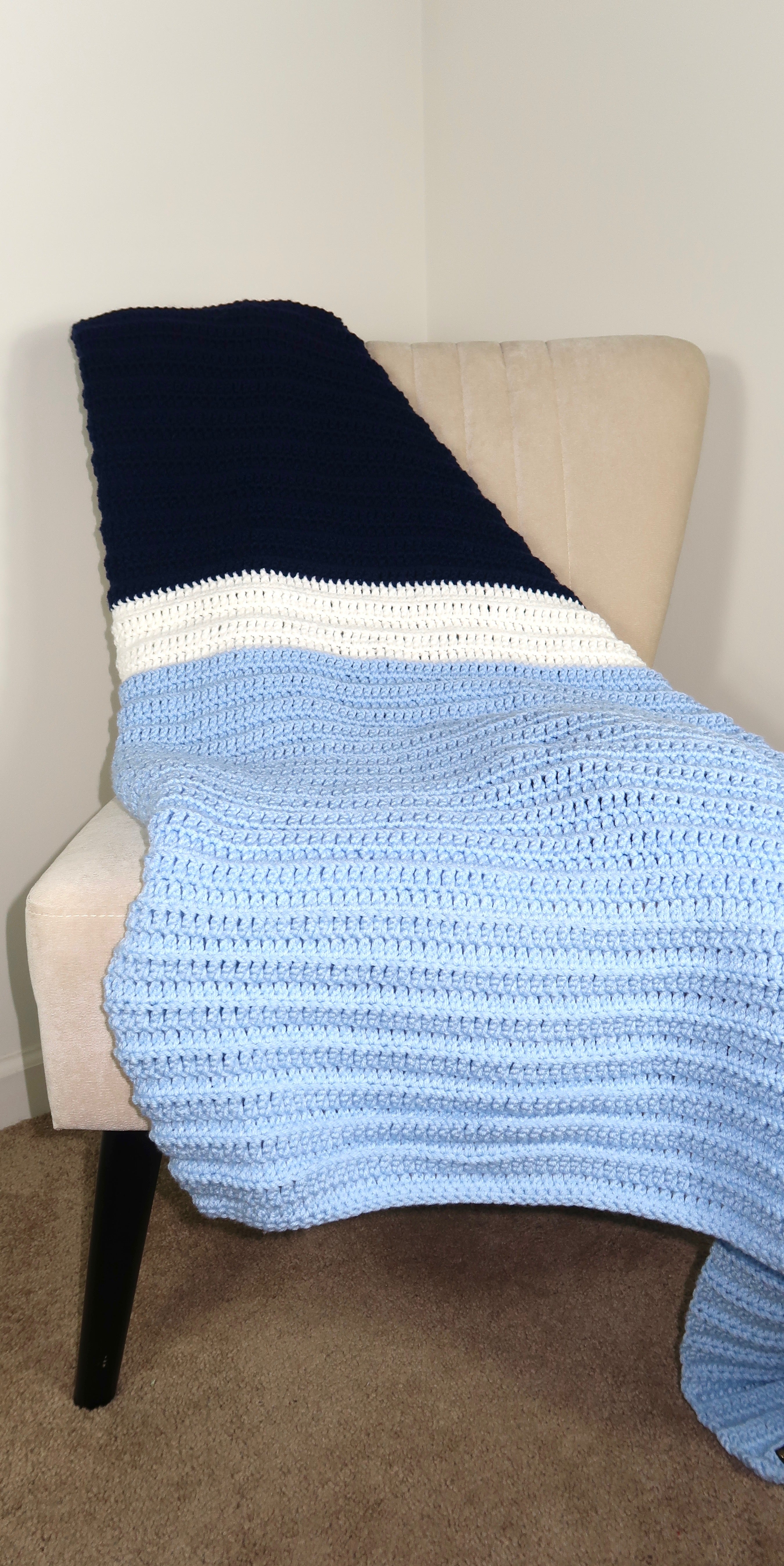 Blue Block Throw Blanket