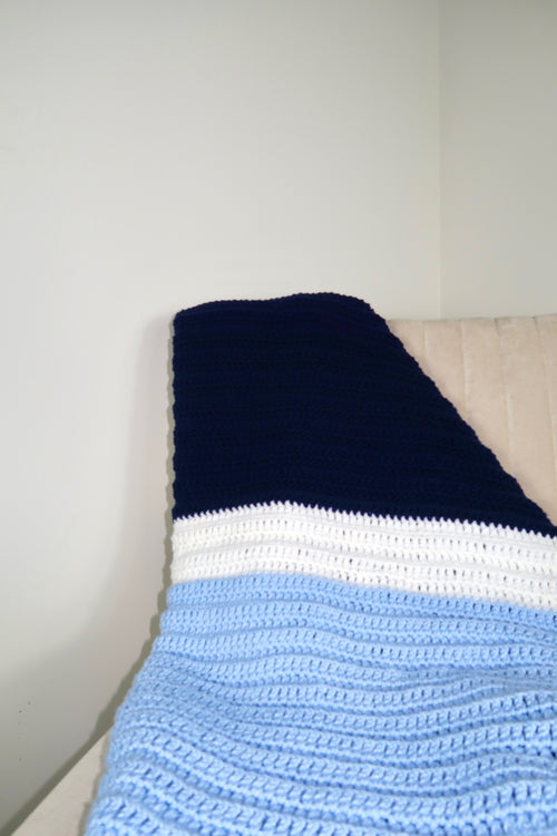 Blue Block Throw Blanket
