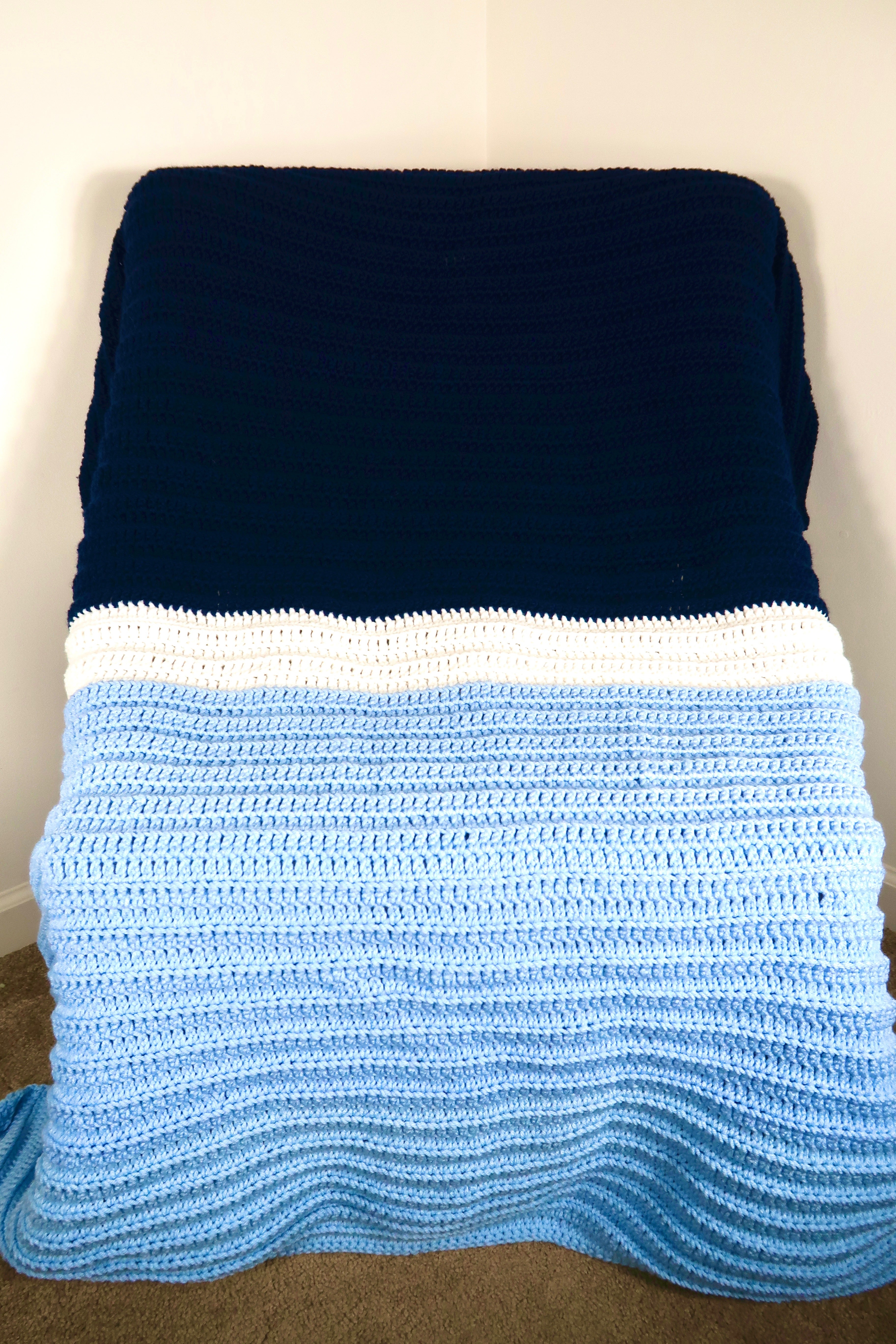 Blue Block Throw Blanket