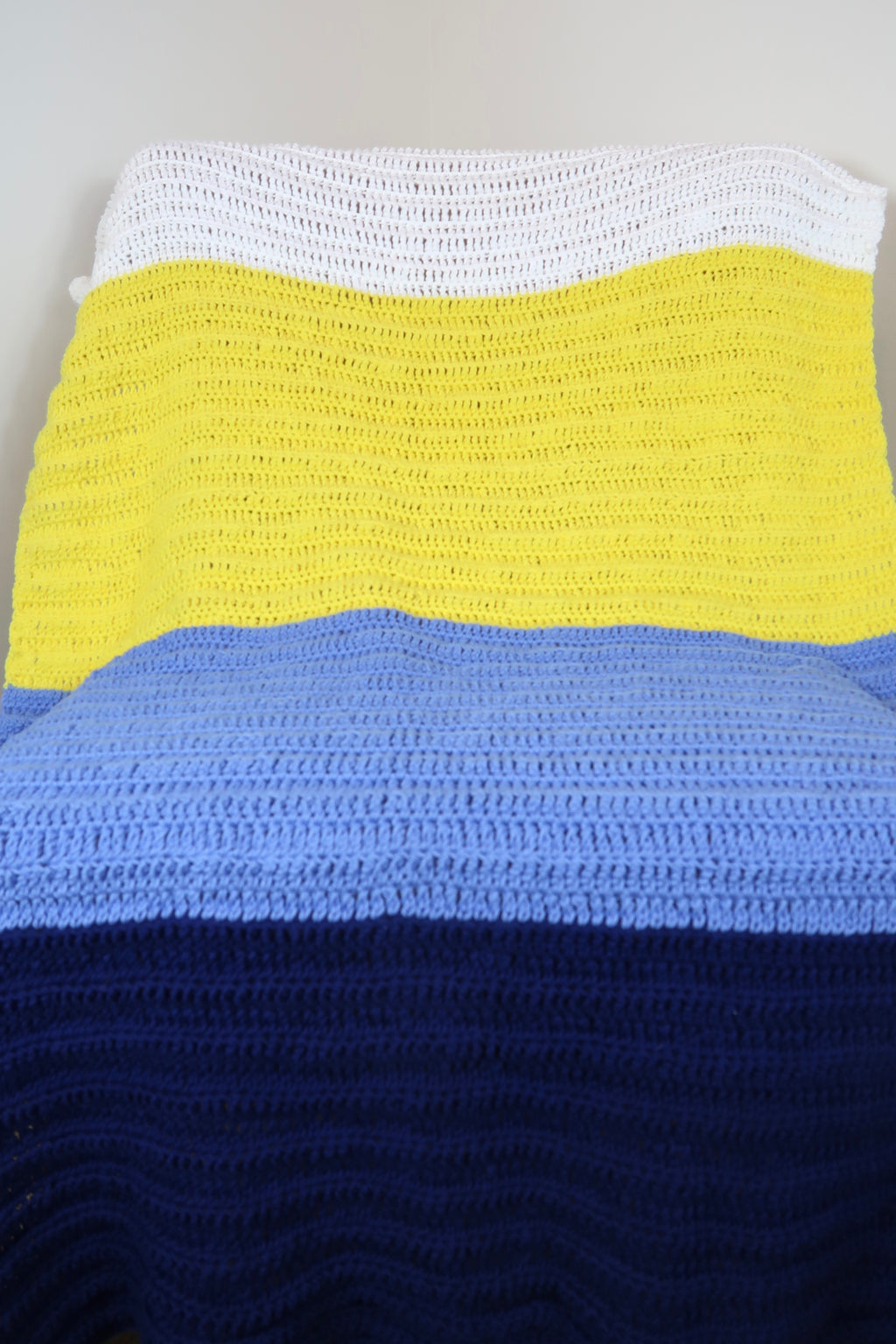 Blue, Yellow, and White Cotton Throw Blanket